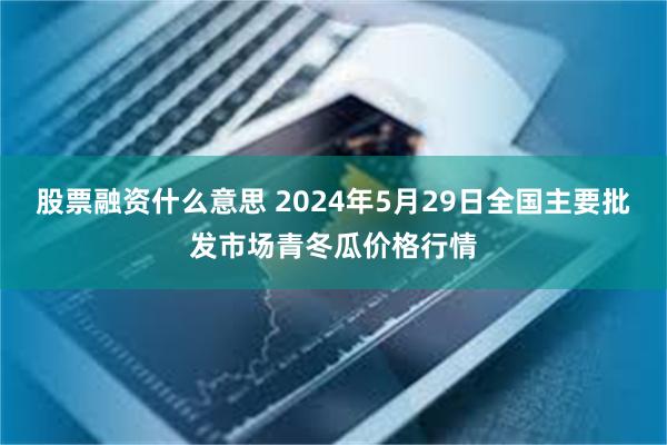 股票融资什么意思 2024年5月29日全国主要批发市场青冬瓜价格行情