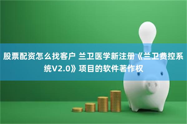 股票配资怎么找客户 兰卫医学新注册《兰卫费控系统V2.0》项目的软件著作权