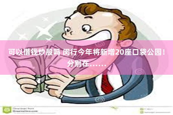 可以借钱炒股吗 闵行今年将新增20座口袋公园！分别在……